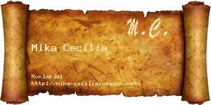 Mika Cecília névjegykártya